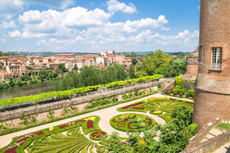 ALBI,FRANCE - JULY  24: Gardens of Palais de la Berbie, built in 13th century. Now it is the Toulouse-Lautrec Museum on July 24, 2014 in Albi,France.のeditorial素材