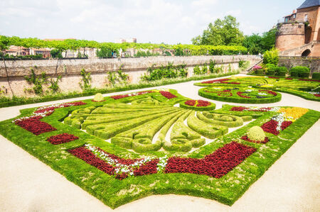 ALBI,FRANCE - JULY  24: Gardens of Palais de la Berbie, built in 13th century. Now it is the Toulouse-Lautrec Museum on July 24, 2014 in Albi,France.のeditorial素材
