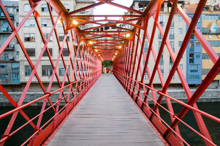 Eiffel Bridge in Girona, Catalonia, Spainの写真素材