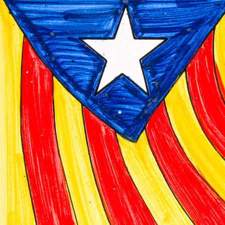 Estelada, the Catalan independentist flagの写真素材