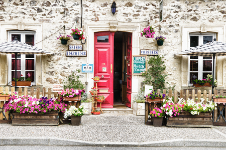 SAINT HILARIE,FRANCE - JULY  25: View of historic center on July 25, 2014 in Saint Hilarie,France. It is a commune in the Charente department in southwestern France.のeditorial素材