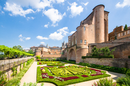 ALBI,FRANCE - JULY  24: Gardens of Palais de la Berbie, built in 13th century. Now it is the Toulouse-Lautrec Museum on July 24, 2014 in Albi,France.のeditorial素材