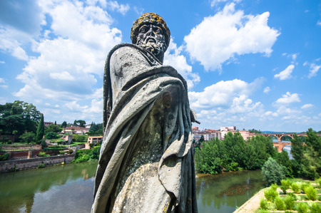 ALBI,FRANCE - JULY  24: Gardens of Palais de la Berbie, built in 13th century. Now it is the Toulouse-Lautrec Museum on July 24, 2014 in Albi,France.のeditorial素材