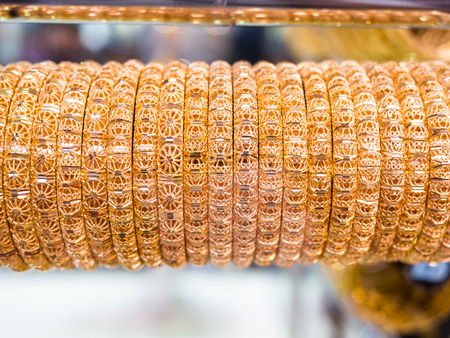 DUBAI, UAE - MARCH 16: Dubai Gold Souk on March 16, 2015 in Dubai, UAE. This traditional market is located in the central commercial district of Dubai.のeditorial素材