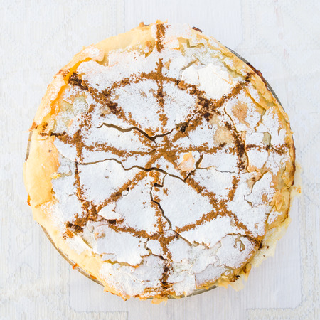 Fresh baked Moroccan Pastilla or pastelaの写真素材