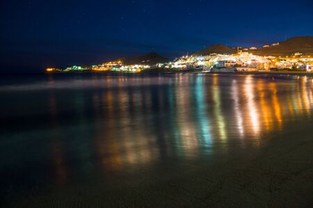 San Jose at night in Cabo de Gata, Spainの写真素材