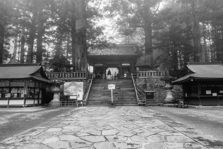 NIKKO, JAPAN - MARCH 20: old temple on March 20, 2015 in Nikko, Japan. Nikko is part of a Nikko UNESCO World Heritage Site, one of most visited landmarks in Japan.のeditorial素材