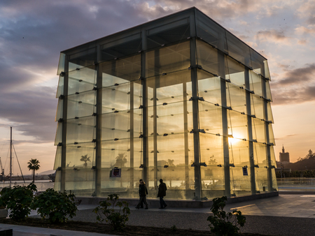 MALAGA, SPAIN - FEBRUARY 19: Pompidou Centre on February 19, 2015 in Malaga, Spain. It is the second most populous city of Andalusia and the sixth largest in Spain.のeditorial素材