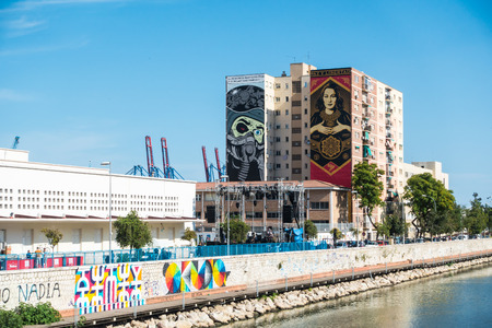 MALAGA, SPAIN - JUNE 20: Soho Area on June 20, 2015 in Malaga, Spain. It is the second most populous city of Andalusia and the sixth largest in Spain.のeditorial素材