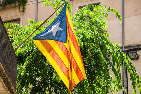 Estelada, the Catalan independentist flagの写真素材