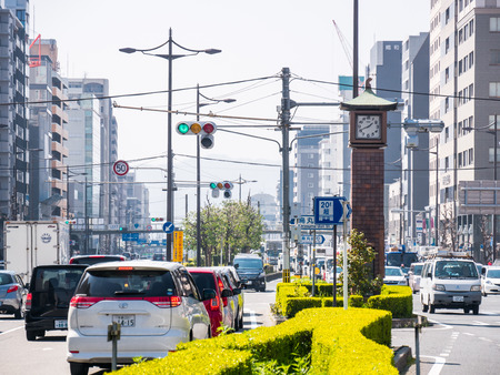 KYOTO, JAPAN - MARCH 29: Gojo dori on March 29, 2015 in Kyoto, Japan. It has a population close to 1.5 million. Formerly the imperial capital of Japan for more than one thousand years.のeditorial素材