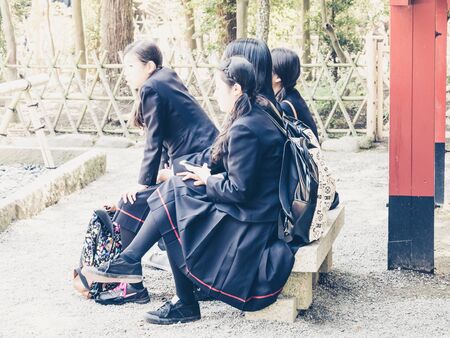 KAMAKURA, JAPAN - MARCH 22: Temple in Kamakura on March 22, 2015 in Kamakura, Japan. It is a city located in Kanagawa Prefecture and it has an estimated population of 174,412.のeditorial素材