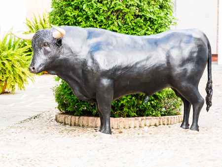 CORDOBA, SPAIN - MAY 08: bull sculpture on May 08, 2015 in Cordoba, Spain. The historic centre was named a UNESCO World Heritage Site.のeditorial素材