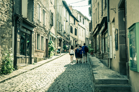 ALBI,FRANCE - JULY  24: View of historic center on July 24, 2014 in Albi,France. It is located on the River Tarn, 85 km northeast of Toulouse.のeditorial素材