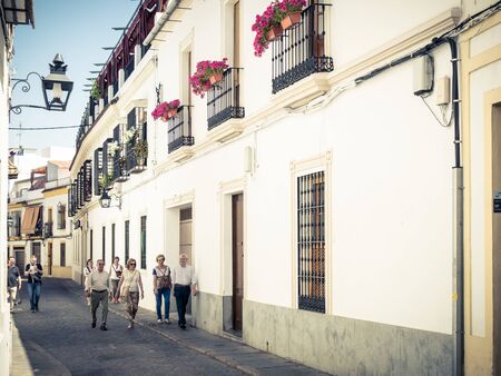CORDOBA, SPAIN - MAY 08: typical street on May 08, 2015 in Cordoba, Spain. The historic centre was named a UNESCO World Heritage Site.のeditorial素材