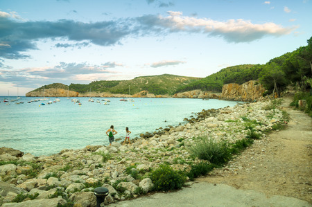 L'ESCALA, SPAIN - JULY 21: View of L'Escala in Costa Brava on July 21, 2014, in L'Escala, Catalonia, Spain. It is a municipality in the comarca of the Alt EmpordÃ  in Girona, located between the Gulf of Roses and Cala MontgÃ³.のeditorial素材