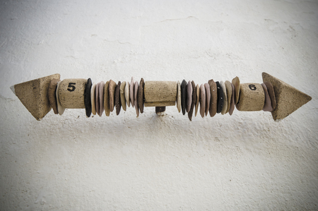 GENALGUACIL, SPAIN - SEPTEMBER 07: View of historic center on September 07, 2014 in Genalguacil, Malaga, Spain. Every two years, artists from all over doing different pieces of art that also leave permanently exposed in the streets.のeditorial素材