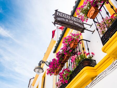 CORDOBA, SPAIN - MAY 08: typical street on May 08, 2015 in Cordoba, Spain. The historic centre was named a UNESCO World Heritage Site.のeditorial素材