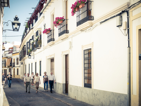 CORDOBA, SPAIN - MAY 08: typical street on May 08, 2015 in Cordoba, Spain. のeditorial素材