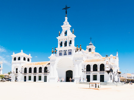 HUELVA, SPAIN - MAY 30: Sanctuario del Rocio on May 30, 2015 in Huelva, Spain. It is one of the most famous pilgrimage of Spain.のeditorial素材