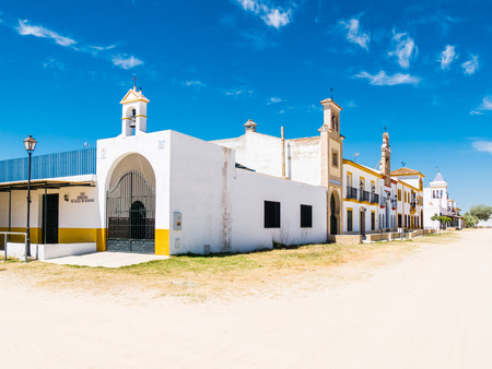 HUELVA, SPAIN - MAY 30: Sanctuario del Rocio on May 30, 2015 in Huelva, Spain. It is one of the most famous pilgrimage of Spain.のeditorial素材