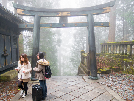 NIKKO, JAPAN - MARCH 19: old shrine on March 19, 2015 in Nikko, Japan. Nikko is part of a Nikko UNESCO World Heritage Site, one of most visited landmarks in Japan.のeditorial素材