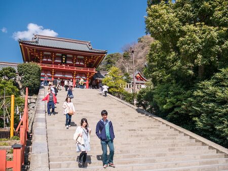 KAMAKURA, JAPAN - MARCH 22: Temple in Kamakura on March 22, 2015 in Kamakura, Japan. It is a city located in Kanagawa Prefecture and it has an estimated population of 174,412.のeditorial素材