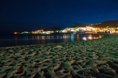San Jose at night in Cabo de Gata, Spainの写真素材