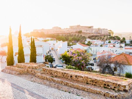 CASTRO MARIM, PORTUGAL - MAY 29: typical street on May 29, 2015 in Castro Marim, Portugal.It  is a town and a municipality in the southern region of Algarve, in Portugal.のeditorial素材