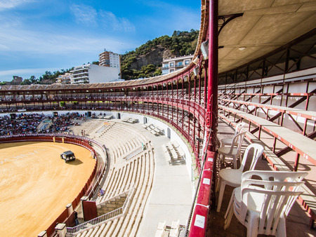 MALAGA, SPAIN - AUGUST 12: bullfight on August 12, 2015 in Malaga, Spain. La Malagueta is the bullring at MÃ¡laga (Andalucia, Spain) which first event was held in 1876.のeditorial素材
