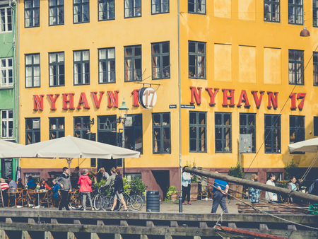 COPENHAGEN, DENMARK - SEPTEMBER 04: Nyhavn district on September 04, 2015 in Copenhagen, Denmark....
