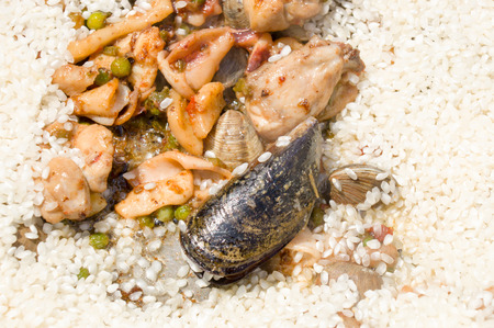 cooking paella, typical spanish foodの写真素材