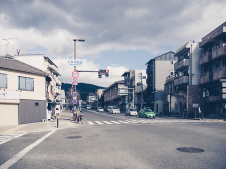 KYOTO, JAPAN - MARCH 24: Nijo dori on March 24, 2015 in Kyoto, Japan. Kyoto is also known as the...