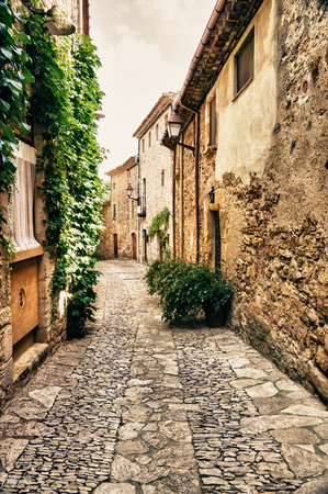 Peratallada in Girona, Catalonia, Spainの写真素材