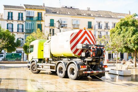 MALAGA, SPAIN - JANUARY 23: Merced square in sunny day on January 23 in Malaga, Spain. It is the second most populous city of Andalusia and the sixth largest in Spain.のeditorial素材