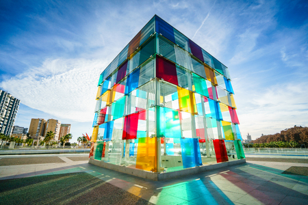 MALAGA, SPAIN - JANUARY 23: Pompidou centre on January in Malaga, Spain. It is the second most populous city of Andalusia and the sixth largest in Spain.のeditorial素材
