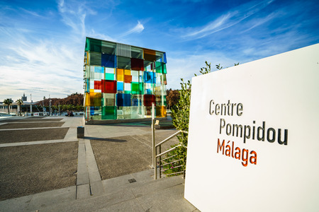 MALAGA, SPAIN - JANUARY 23: Pompidou centre on January in Malaga, Spain. It is the second most populous city of Andalusia and the sixth largest in Spain.のeditorial素材