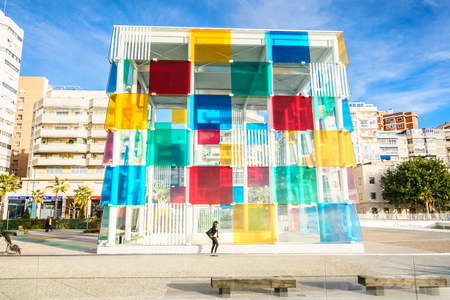 MALAGA, SPAIN - JANUARY 23: Pompidou centre on January in Malaga, Spain. It is the second most populous city of Andalusia and the sixth largest in Spain.のeditorial素材