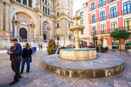 MALAGA, SPAIN - JANUARY 23: View on cathedral in sunlight on January 23 in Malaga, Spainのeditorial素材