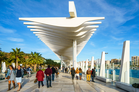 MALAGA, SPAIN - JANUARY 23: Palmeral de las sorpresas (Malaga port) in January 23 in Malaga, Spainのeditorial素材