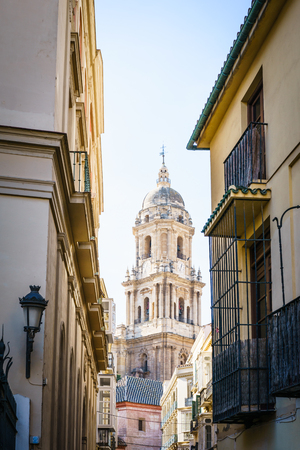 MALAGA, SPAIN - JANUARY 23: View on cathedral in sunlight on January 23 in Malaga, Spainのeditorial素材