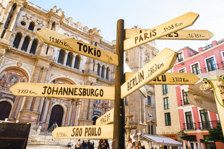 MALAGA, SPAIN - JANUARY 23: Obispo Square on January 23 in Malaga, Spain. It is the second most populous city of Andalusia.のeditorial素材