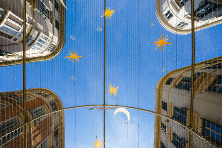 MALAGA, SPAIN - JANUARY 23: Larios Street on January 23 in Malaga, Spain. It is the second most populous city of Andalusia and the sixth largest in Spain.のeditorial素材