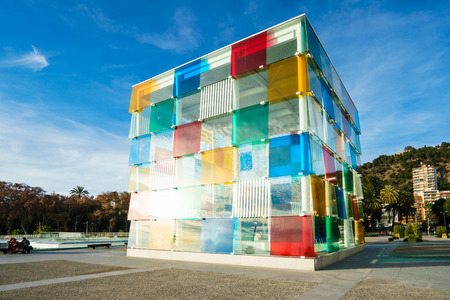 MALAGA, SPAIN - JANUARY 23: Pompidou centre on January in Malaga, Spain. It is the second most populous city of Andalusia and the sixth largest in Spain.のeditorial素材