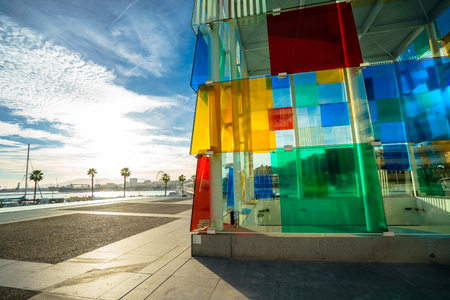 MALAGA, SPAIN - JANUARY 23: Pompidou centre on January in Malaga, Spain. It is the second most populous city of Andalusia and the sixth largest in Spain.のeditorial素材