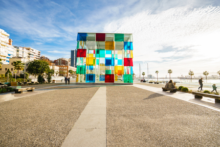 MALAGA, SPAIN - JANUARY 23: Pompidou centre on January in Malaga, Spain. It is the second most populous city of Andalusia and the sixth largest in Spain.のeditorial素材