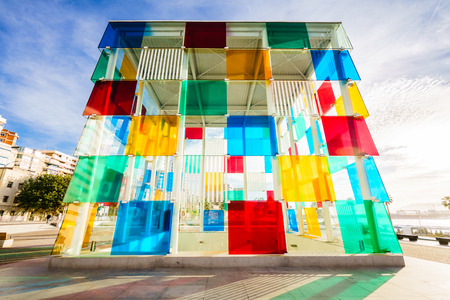 MALAGA, SPAIN - JANUARY 23: Pompidou centre on January in Malaga, Spain. It is the second most populous city of Andalusia and the sixth largest in Spain.のeditorial素材