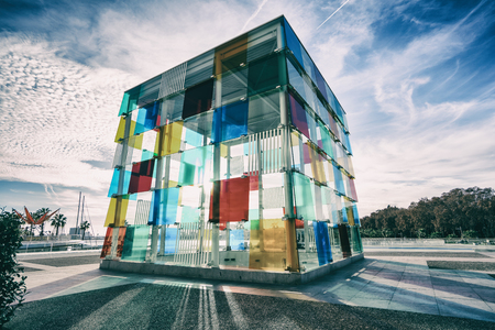 MALAGA, SPAIN - JANUARY 23: Pompidou centre on January in Malaga, Spain. It is the second most populous city of Andalusia and the sixth largest in Spain.のeditorial素材