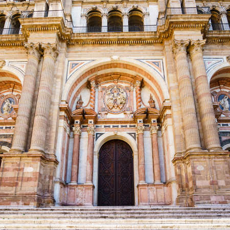 View of Malaga cathedral, Spainの写真素材