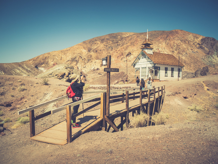 SAN BERNARDINO, USA - SEPTEMBER 05: Calico on September 05, 2015 in San Bernardino County, California, United States. Calico is a ghost town, it was founded in 1881.のeditorial素材